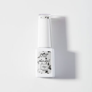 The Top Coat - Black Glitter